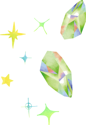 きらめく宝石のあしらい